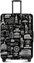 ANNA QUEEN Travel Seamless Pattern Luggage Cover -Stretchable Airplane Suitcase by ANNAQUEEN