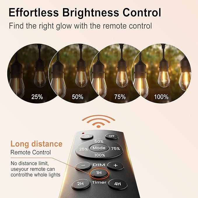 SUFEIMAS LED-Outdoor-String-Lights-Patio-Light-Outside 100FT Waterproof String - Image 3