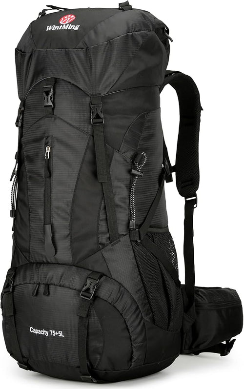 75L Hiking Backpack with Rain Cover Waterproof Camping Backpack Shoes Warehouse by W+WINTMING