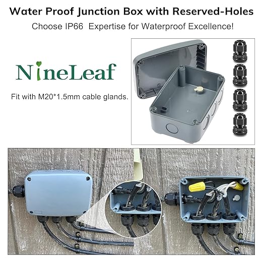 Outdoor Junction Box, Nineleaf IP66 3 Set Weatherproof Electrical Boxes - Image 2