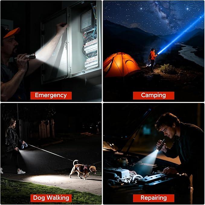 RECHOO Rechargeable Flashlights 1 Pack, Super Bright High Lumens LED Flashlight - Image 8
