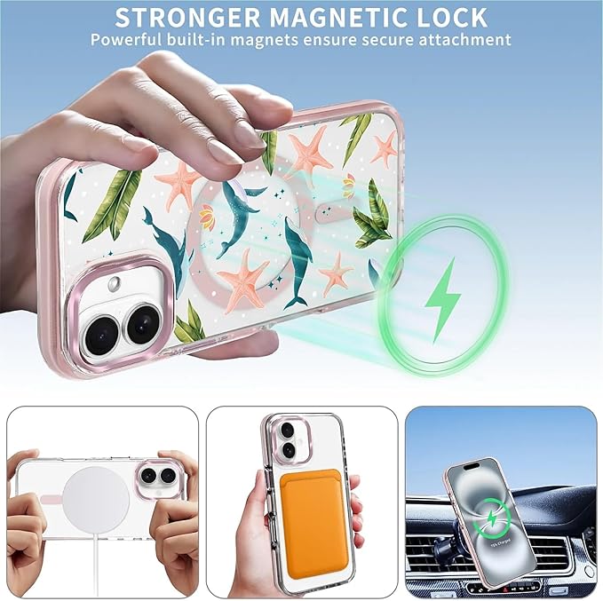 Case for iPhone 16, Sealife Whale Ocean Wildlife Clear Phone Case Design，for - Image 3