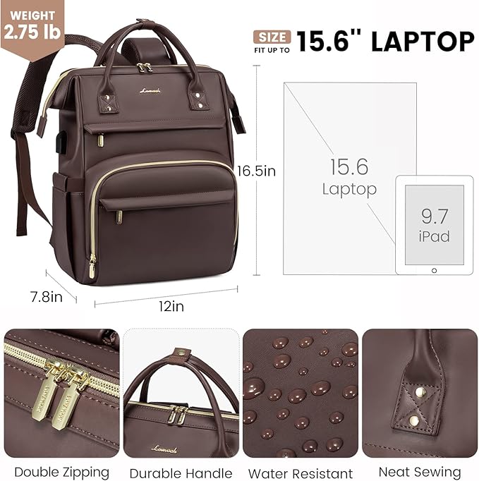 LOVEVOOK Leather Laptop Backpack - Image 4