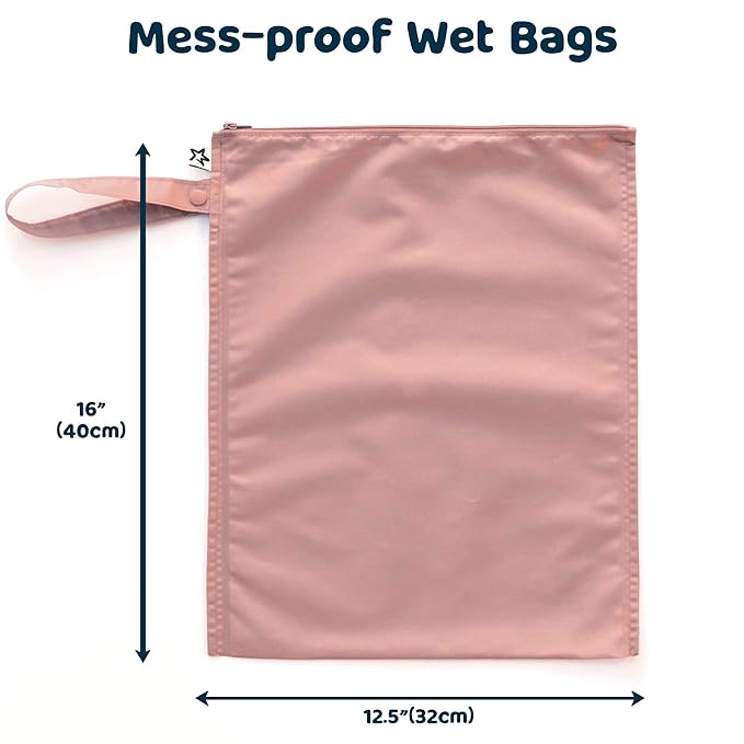 Tiny Twinkle Mess Proof Wet Bags | 2-Pack Reusable Waterproof Wet Bags - Image 3