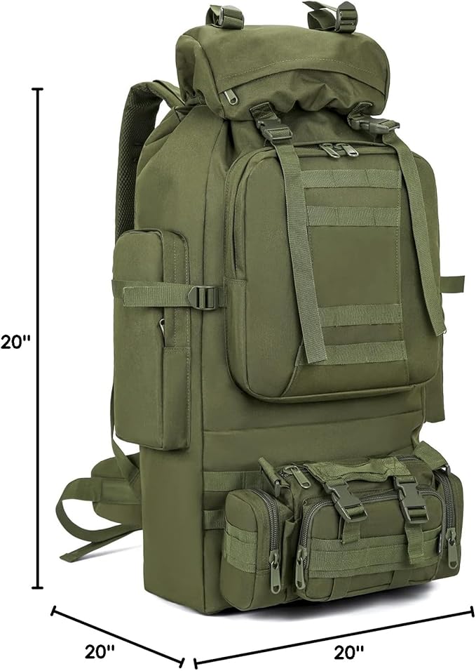 100L Camping Hiking Backpack, Molle military Tactical rucksack backpack - Image 10