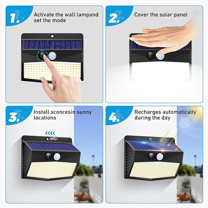 Solar Outdoor Lights, 12 Packs Solar Motion Sensor Security Lights - Image 6