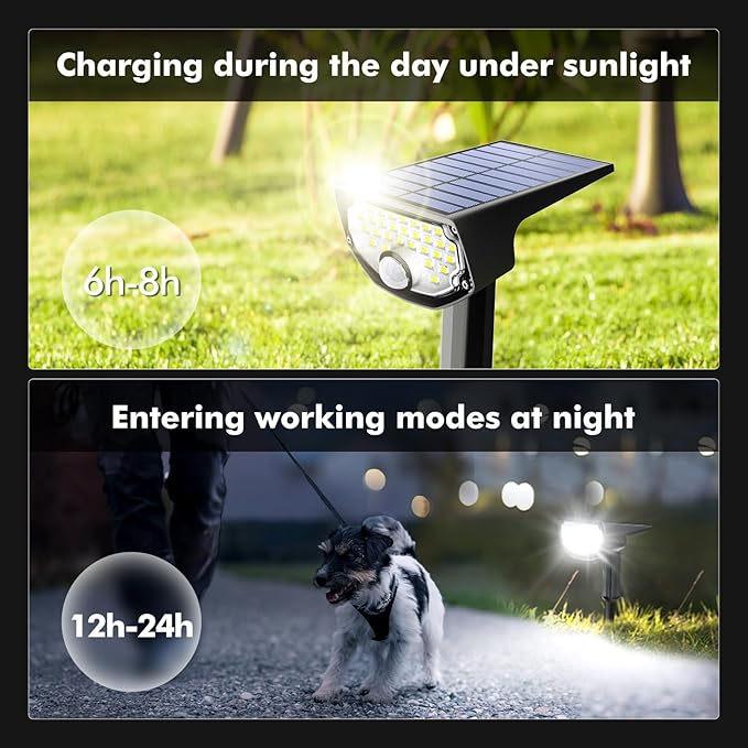 AloftSun Solar Motion Sensor Outdoor Lights, Waterproof Motion Sensor Spot - Image 5