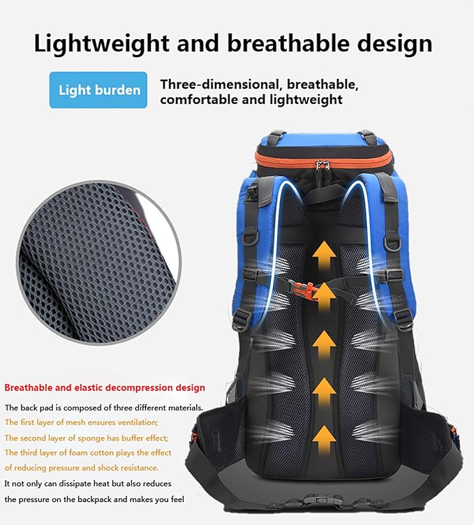 Bseash 60L Hiking Camping Backpack - Image 6