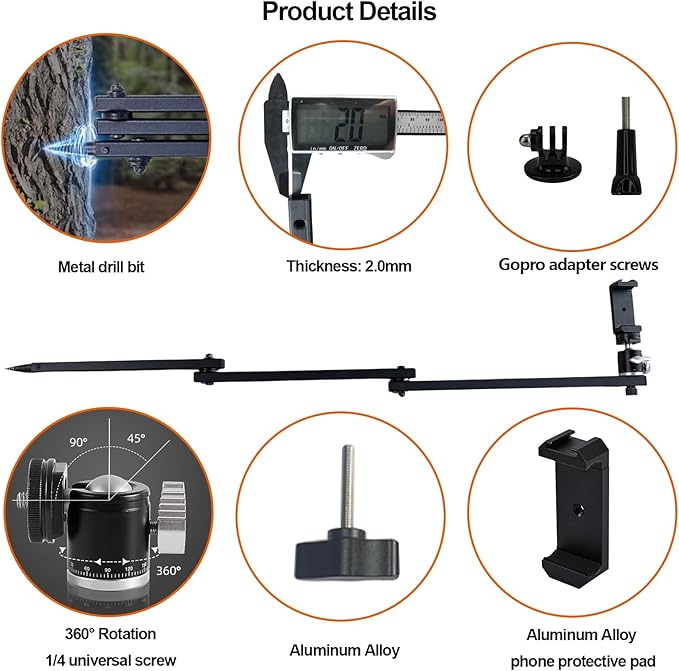 Tree Stand Phone Mount for Hunting, Treestand Phone Holder for Self Filming - Image 3