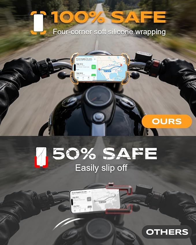 Zewdov Motorcycle Phone Mount, Upgrade Bike Phone Holder, 360° Rotatable Phone - Image 7