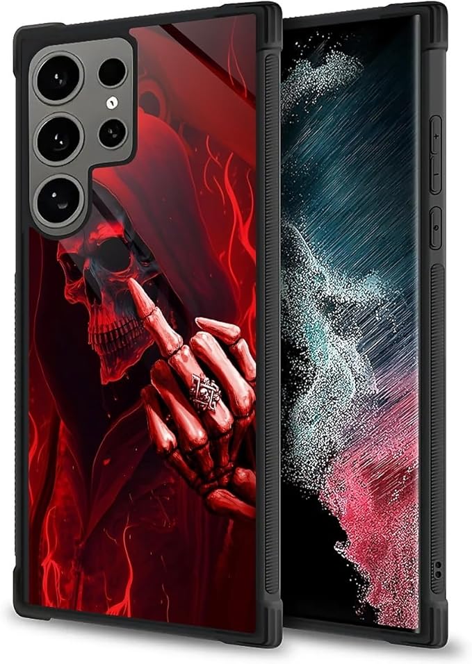 for Samsung Galaxy S24 Ultra Case, Gestures Funny Skull Pattern Graphic Design - Image 5