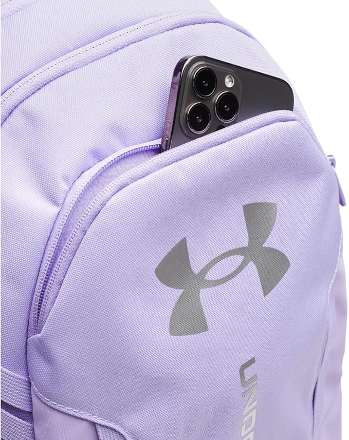 Under Armour Unisex Hustle 6.0 Backpack, Transparent/Transparent/Metallic Silver - Image 3