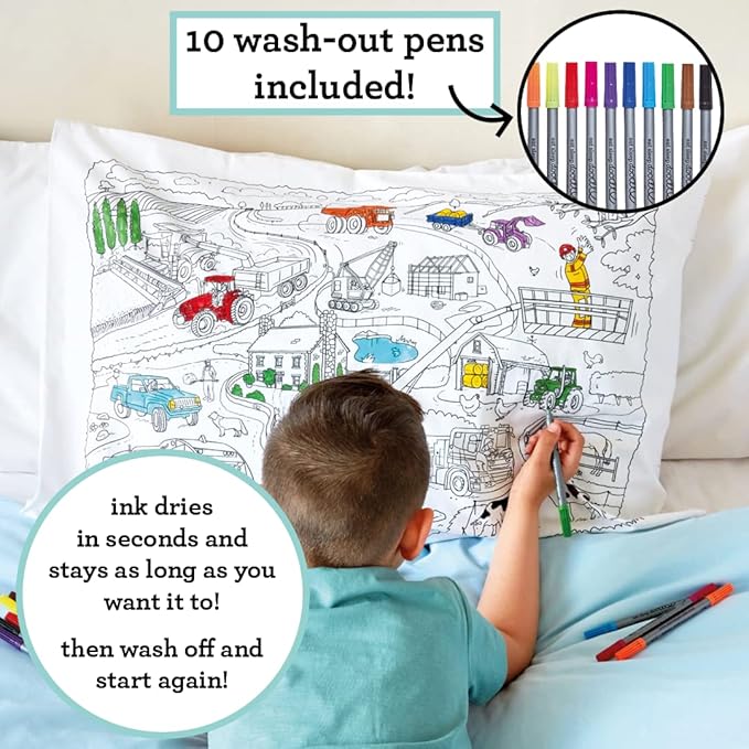 eatsleepdoodle 30x20in White Cotton Pillowcase - Image 2