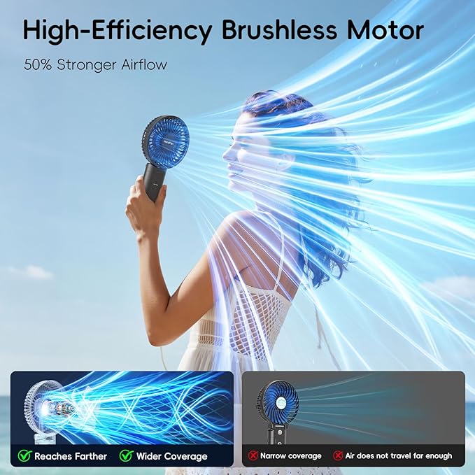 HandFan Upgraded 10, 000 mAh Quiet Handheld Fan - Image 3