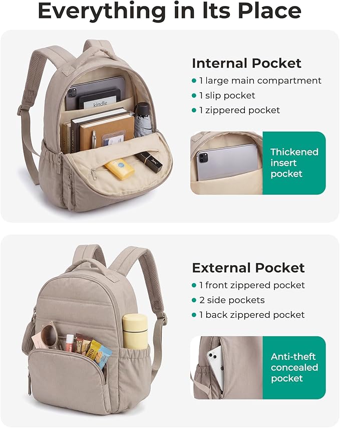 BAGSMART Small Backpacks for Women, Lightweight Puffer Mini Backpack Purse - Image 4