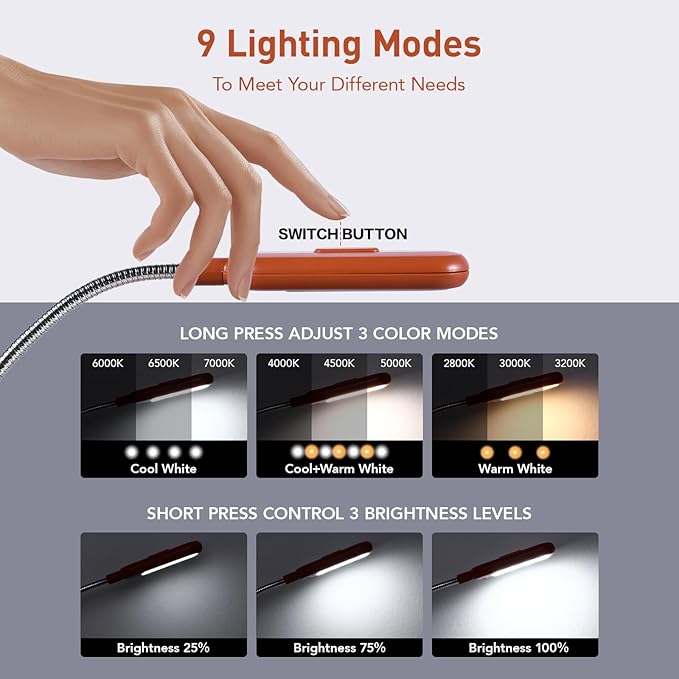 VAVOFO Rechargeable Book Light for Reading in Bed Kids, 7 LED Reading Light - Image 3