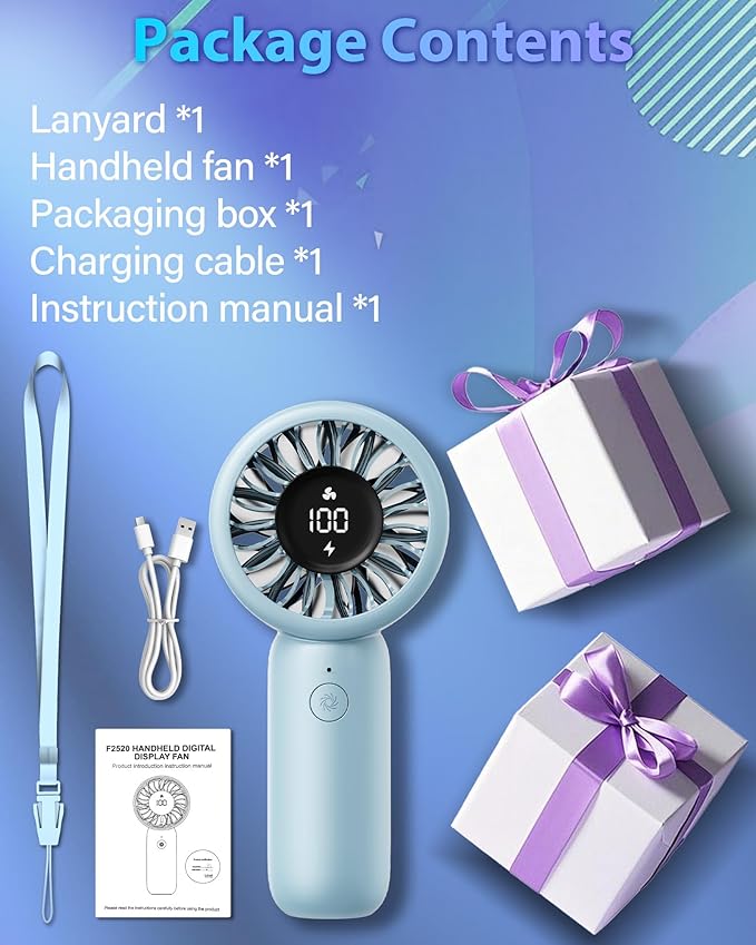 Portable Handheld Fan Personal Small Turbo Hand Fan Powerful, USB Rechargeable - Image 8