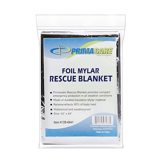 Primacare CB-6841 Emergency Foil Mylar Thermal Blanket by Primacare