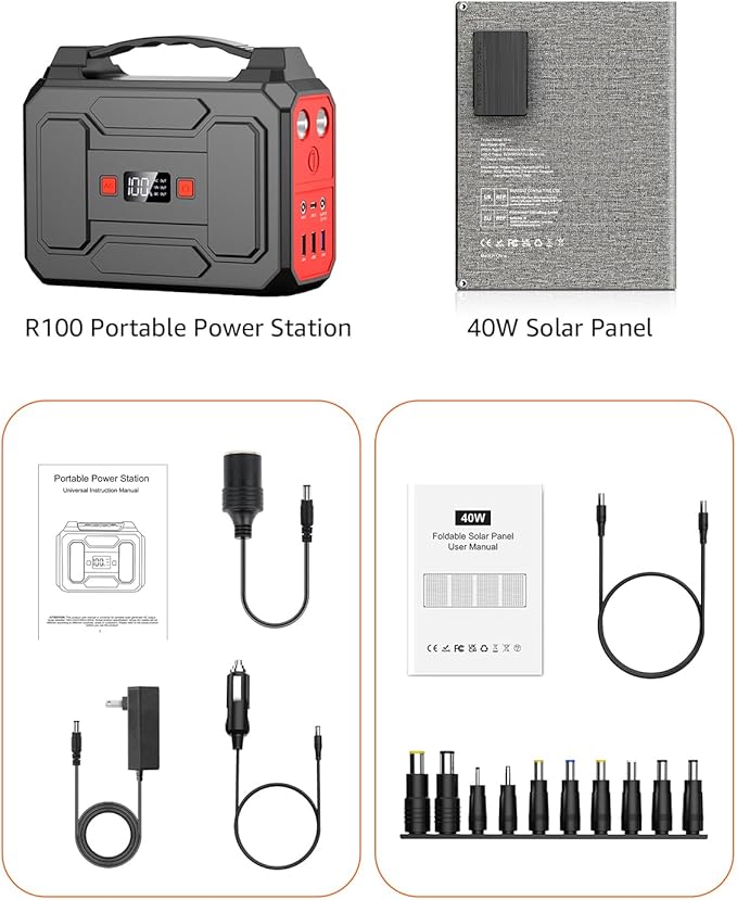 Solar Powered Generator 200W Peak/100W Rated, Portable Solar Generator Power - Image 9
