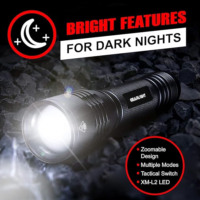 LED Flashlight High Lumens, Tactical Flashlight Battery Powered, Bright - Image 7