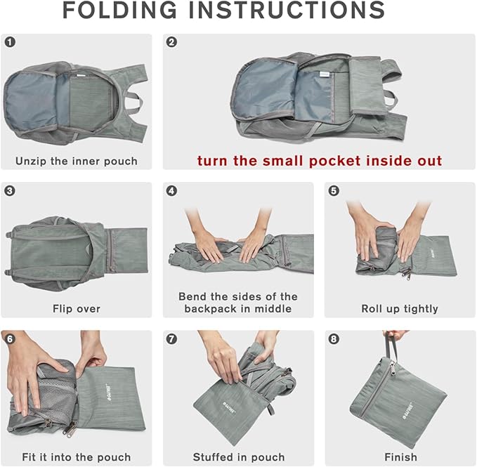 G4Free 10L Hiking Backpack Small Travel Hiking Daypack Lightweight Packable - Image 5