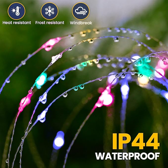 GIGALUMI Garden Decor Outdoor Lights 120LED 8Pack, Solar Garden Lights Outside - Image 6
