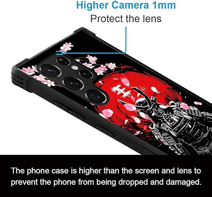 for Samsung Galaxy S23 Ultra Case, Sakura Japanese Samurai Pattern Graphic - Image 2