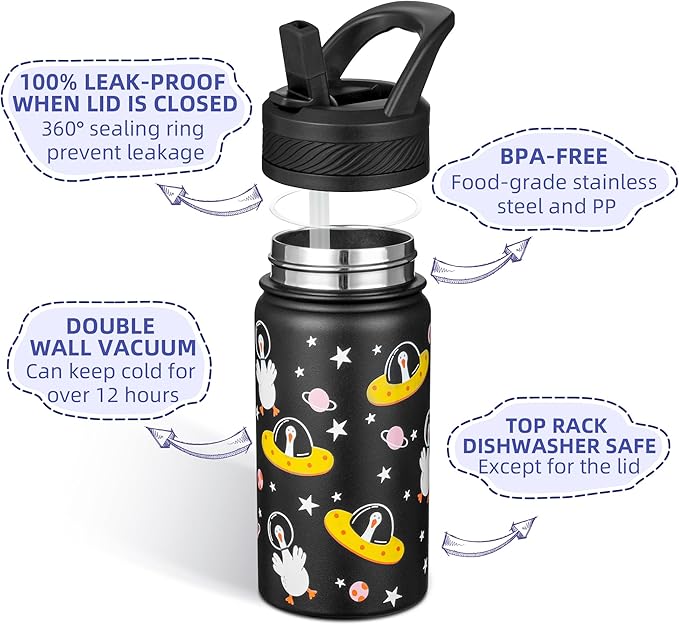 Fanhaw 14 Oz Kids Insulated Water Bottle - Image 2