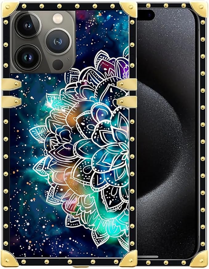 Compatible with iPhone 16 Pro Max Case, Starry Sky Colourful Mandala Luxury by Unknown