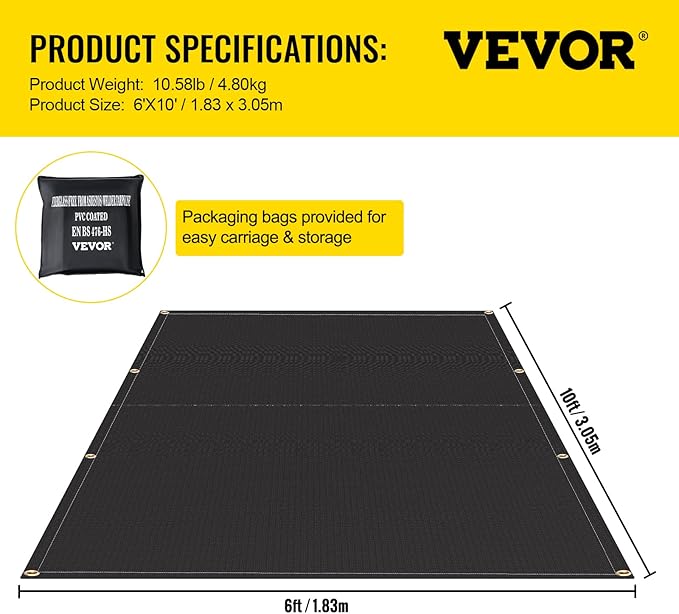 VEVOR Fire Blankets, 2 Pack Welding Blankets, 1022 °F Flame Retardant Blanket - Image 7