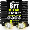6ft Outdoor/Indoor Extension Cord 12/3 Gauge Extra Heavy Duty 3 Prong SJTW by LifeSupplyUSA