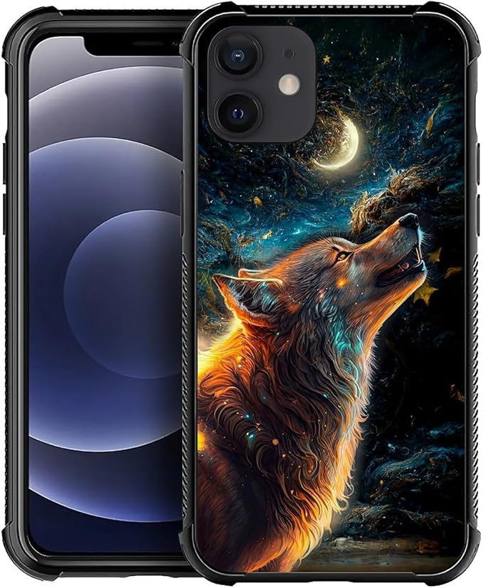 for iPhone 11 Case, Star Cave Hungry Wolf Pattern Graphic Design Girl Boy Soft by FKBRCL4U