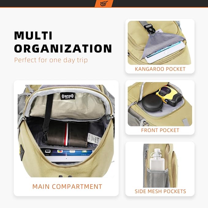 SKYSPER Sling Bag RFID Crossbody Sling Backpack Cross Body Shoulder Bag Travel - Image 2