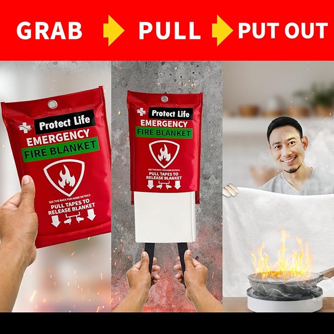 Protect Life Saving Emergency Fire Blankets 4 Pack - Image 5