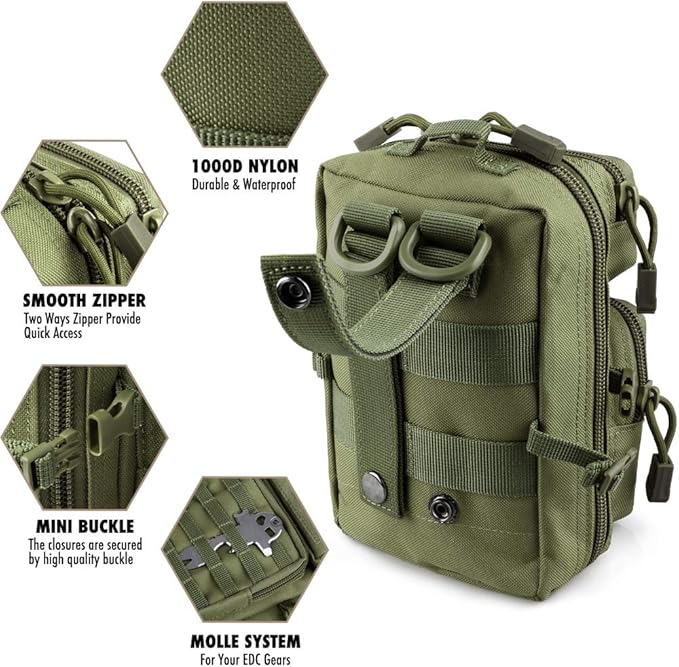 LIVANS Tactical Molle Utility Pouch, EDC Tool Pouch Tactical Phone Pouches Mini - Image 5