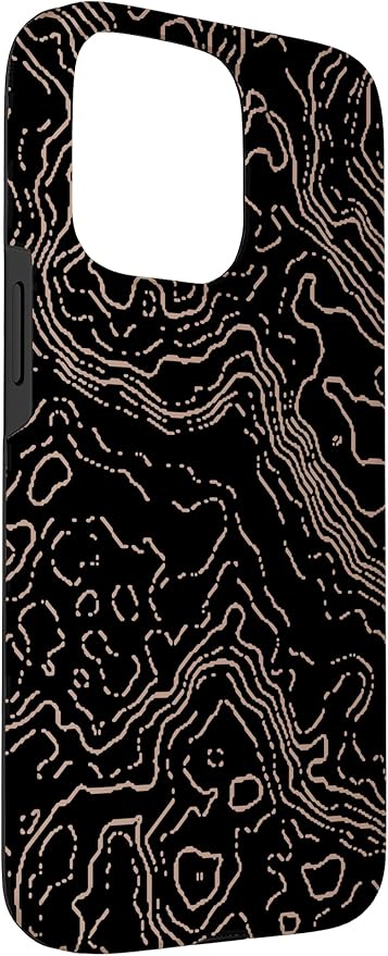 Topography Black & Brown Abstract Pattern Topographic Map Case - Image 3