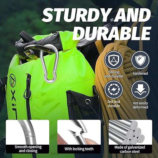 Carabiner, Heavy Duty Galvanized Steel Spring Snap Hook Carabiner Clips - Image 4