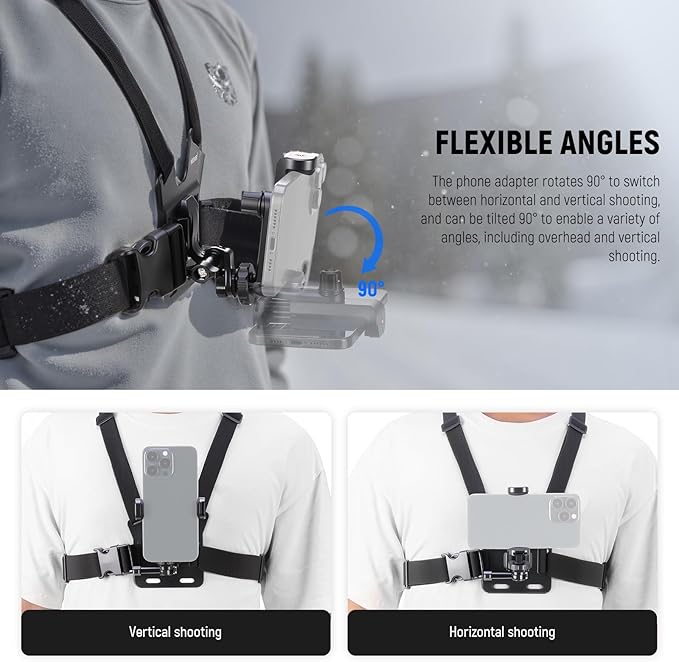 NEEWER Mobile Phone Chest Mount Head Strap Mount, Quick Release POV Vlog - Image 4