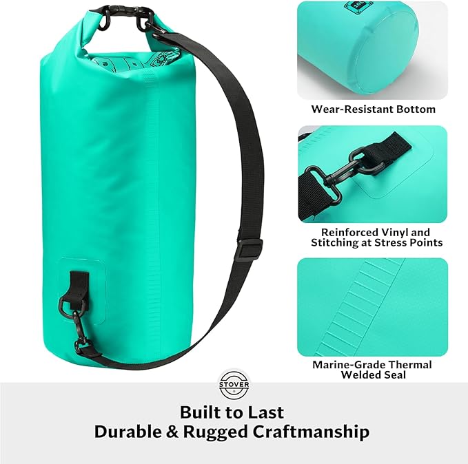 STOVER 5/10/25/30/40/55L Waterproof Dry Bag- Roll-Top Backpack w/Phone Case- - Image 3