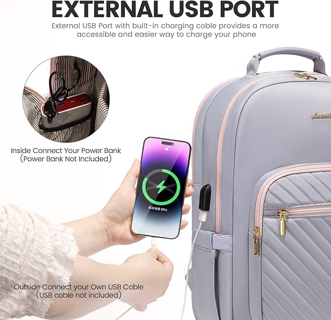LOVEVOOK Laptop Backpack for Women 18.4 inch, Cute Womens Travel Backpack Purse - Image 6