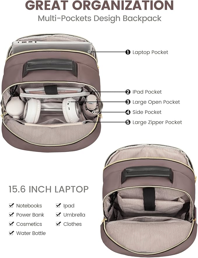 LOVEVOOK Laptop Backpack Purse for Women, Large Capacity Travel Business - Image 3