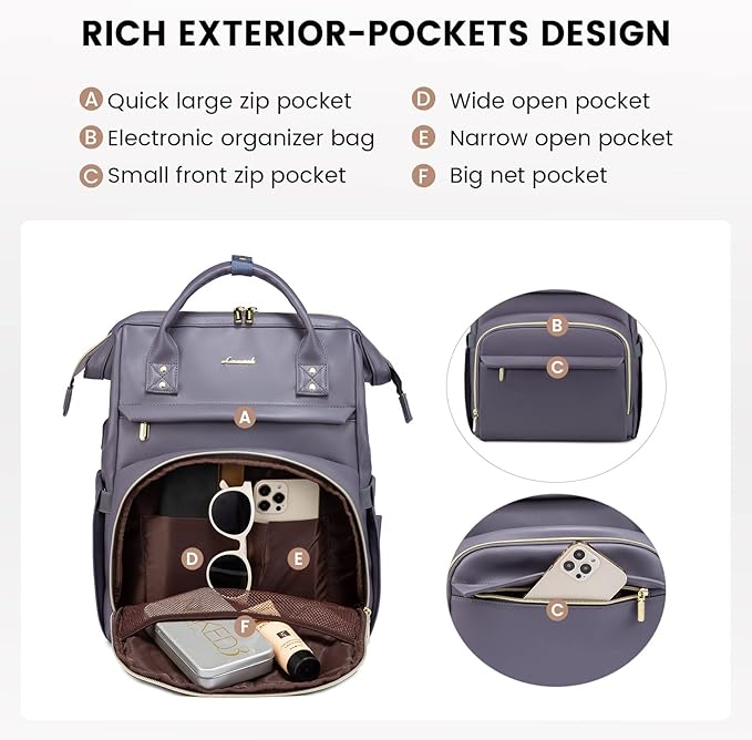 LOVEVOOK Leather Laptop Backpack - Image 4