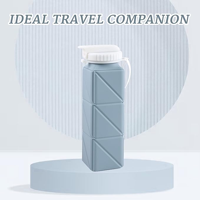 EOBTAIN Blue Collapsible Water Bottle - Image 3