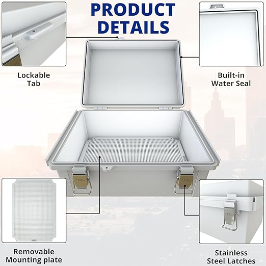 MAKERELE Large Junction Box Waterproof IP67 Plastic Outdoor Electrical Box and - Image 4