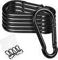 6 Pack Black Carabiner Clip, 2.36 Inch Heavy Duty Carabiner Clip Spring Snap by Vin+Beauty