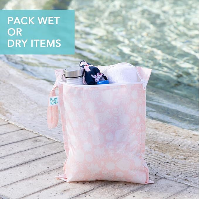 Bumkins - Waterproof Wet Bag - For Baby, Swim Suit, Cloth Diapers, Pump Parts - Image 3