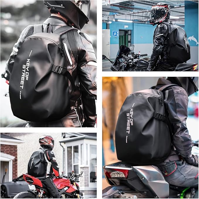 Motorcycle Backpacks for Men and women, Waterproof Helmet Backpack, Motorcycle - Image 2