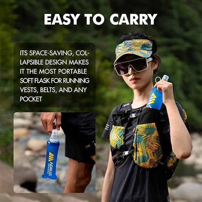 AONIJIE Running Water Bottle 2PCS 500ml/17oz Soft Flask TPU Collapsible Water - Image 4
