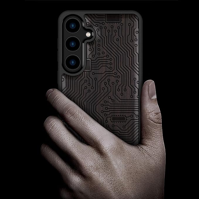 Carveit Wood Case for Galaxy S24 Plus Case Shockproof Protective Cover Unique - Image 2