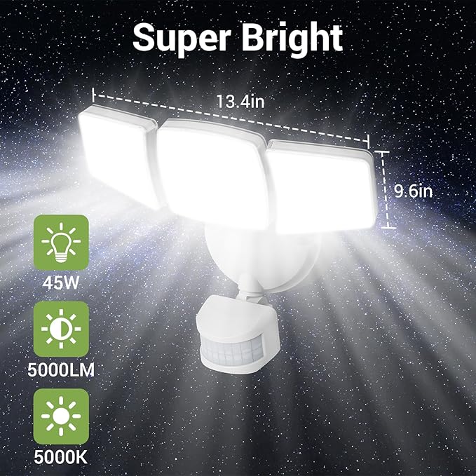 NOVOSTELLA Security Lights Motion Sensor, Dusk to Dawn 45W 5000lm 5000K - Image 5